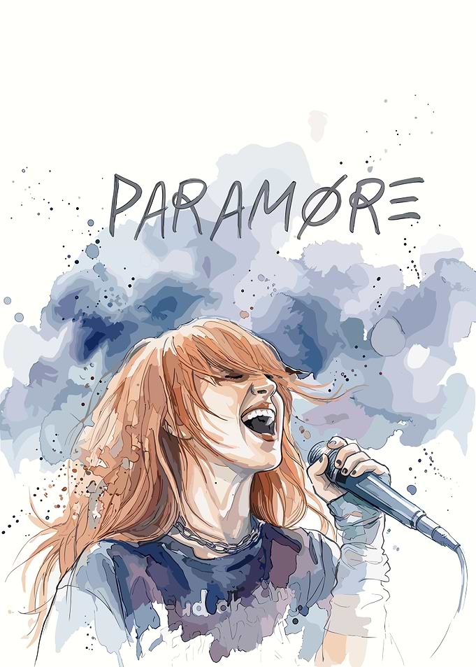 Paramore Hayley Williams Watercolor Illustration
