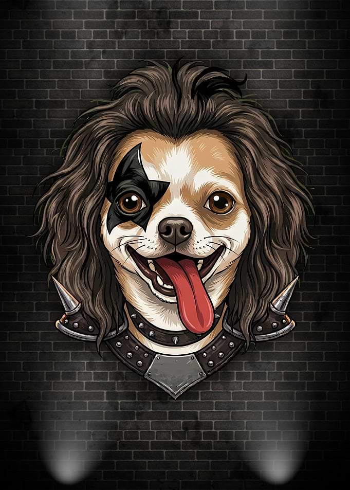 Rockstar Dog with KISS Makeup