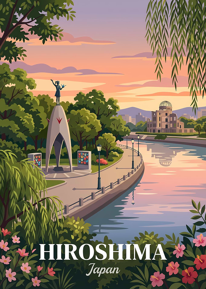 Hiroshima Peace Memorial Park Travel Poster