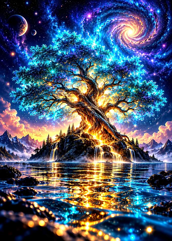 Cosmic Tree of Life Fantasy Landscape