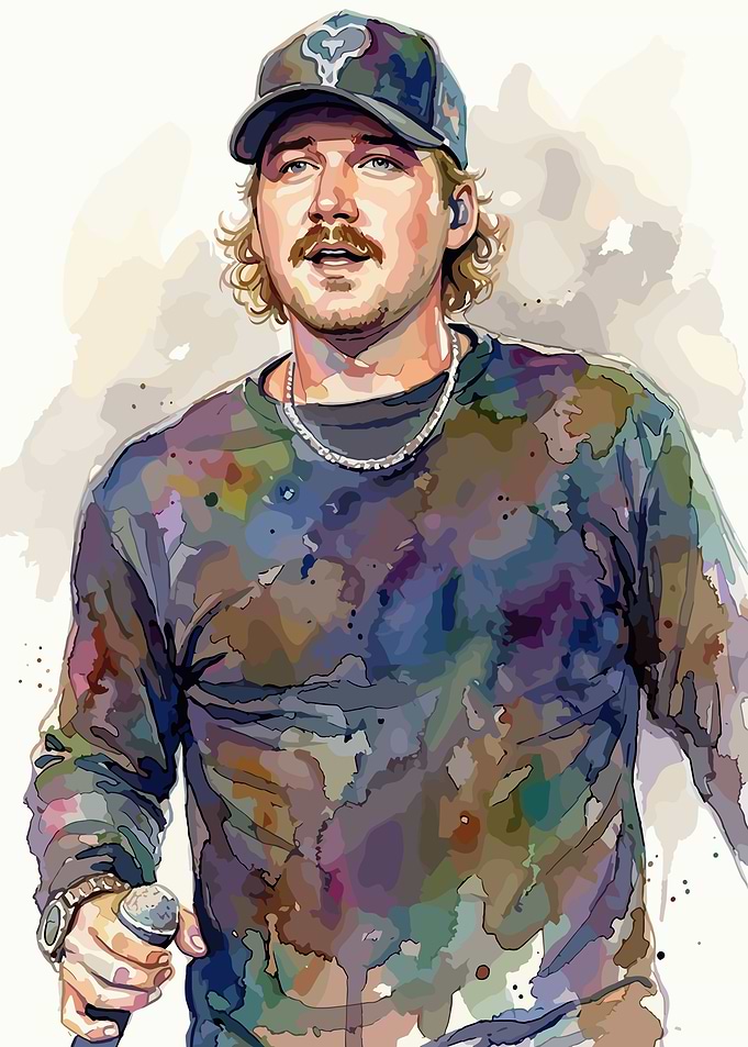 Watercolor Portrait of Morgan Wallen
