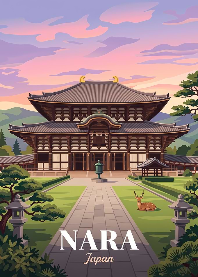 Nara Japan Travel Poster