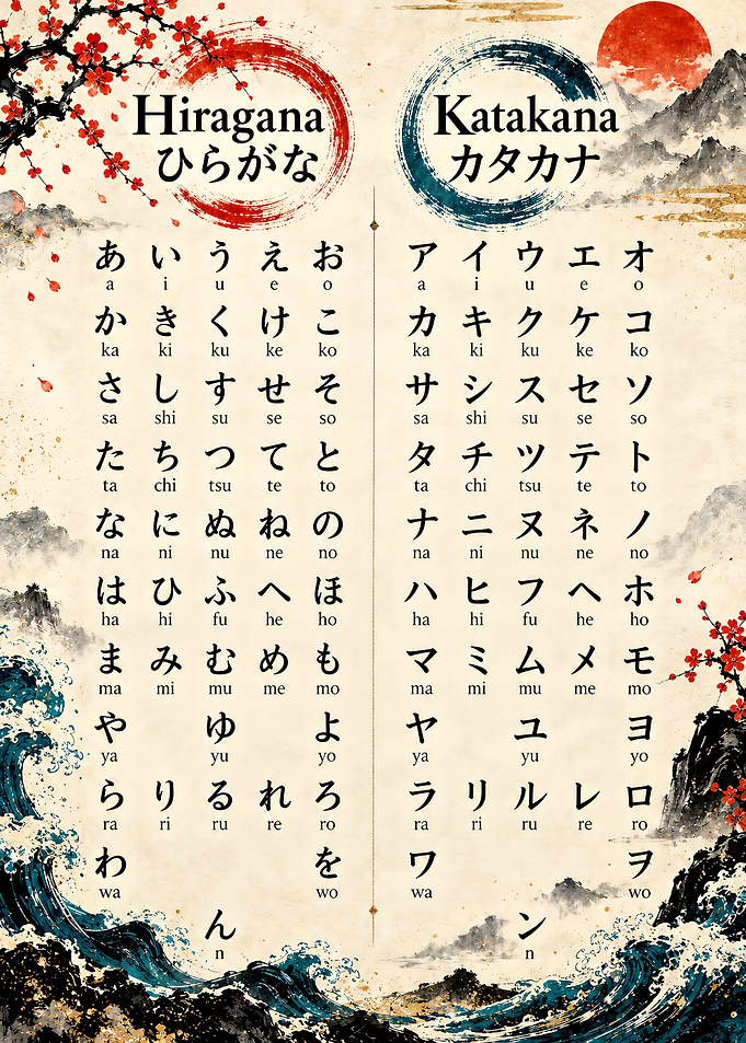 Japanese Hiragana and Katakana Chart
