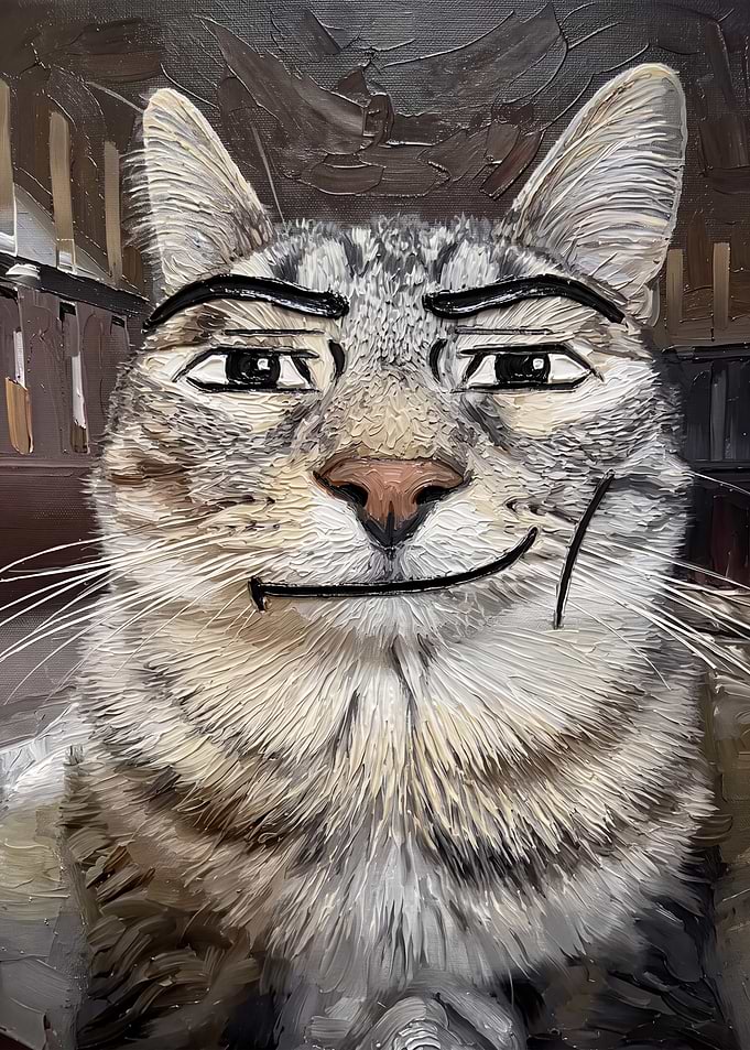 The Rizz Cat Oil Painting