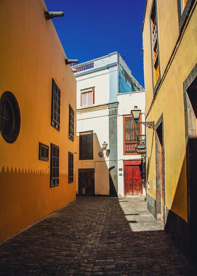Narrow Cobblestone Street in Old Town