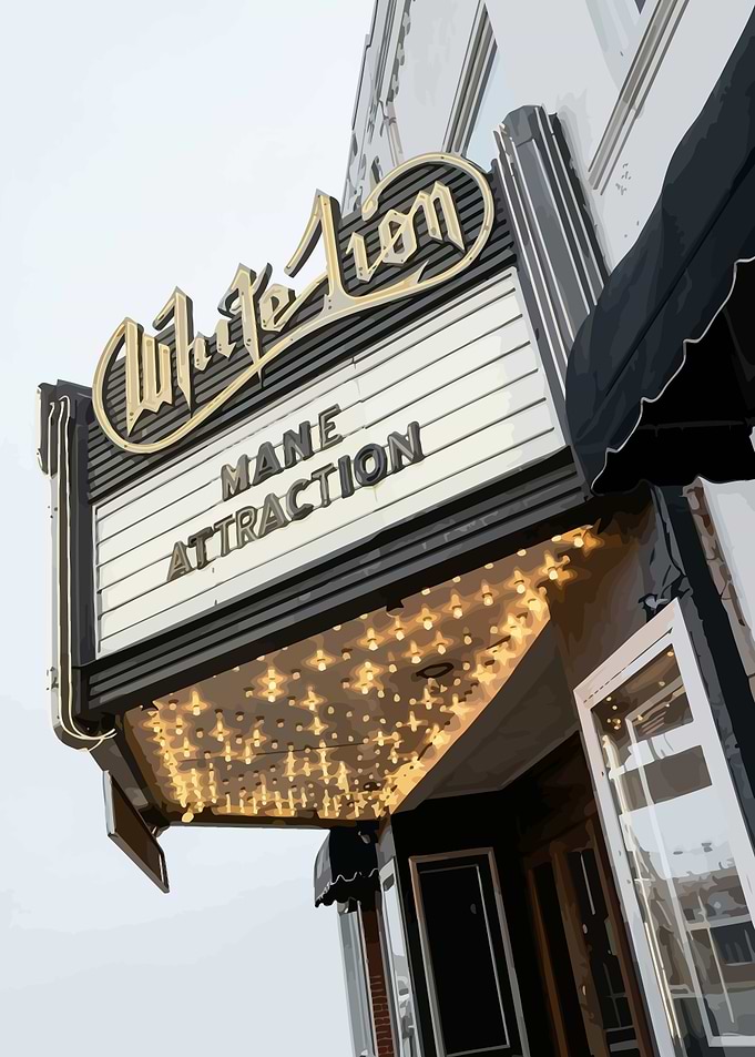 White Lion Theater Marquee Sign