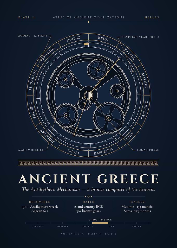 Antikythera Mechanism Diagram – Ancient Greek Astronomy