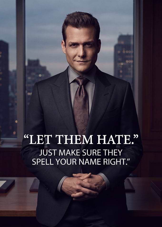 Harvey Specter Inspirational Quote Poster