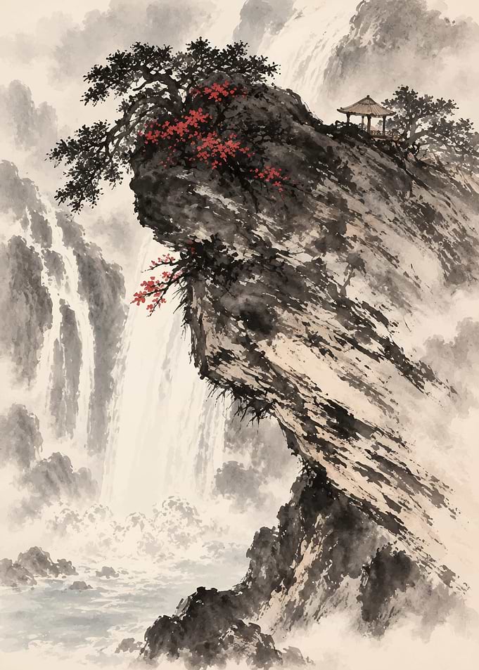 Traditional Chinese Ink Wash Landscape Painting