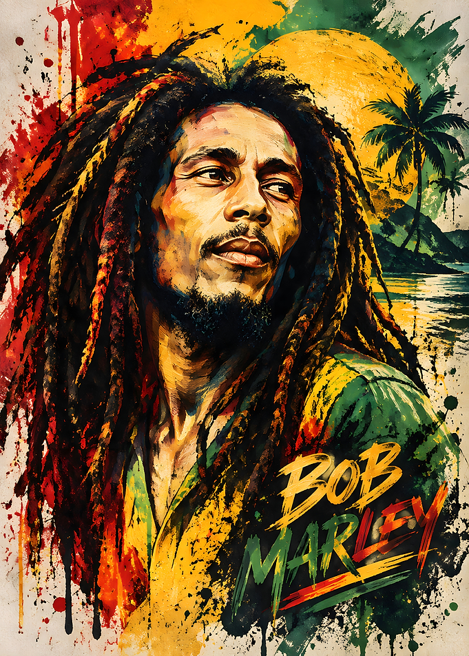 Bob Marley Artistic Portrait Poster