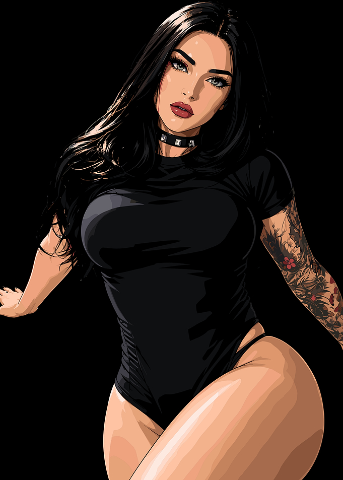 megan fox Stylish Woman with Tattoos Portrait