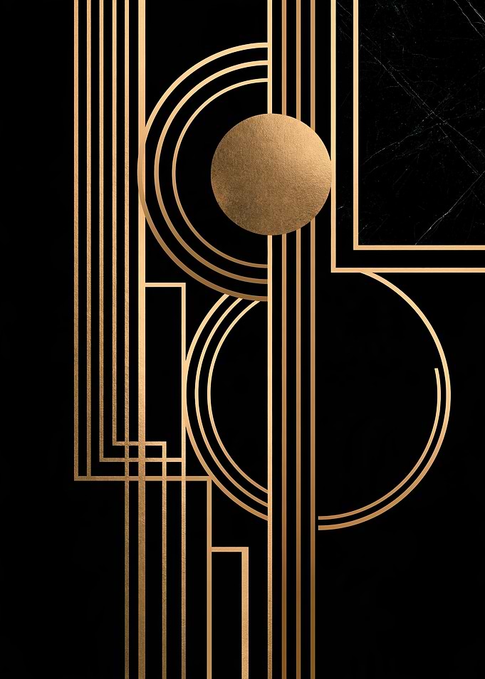 Art Deco Gold and Black Geometric