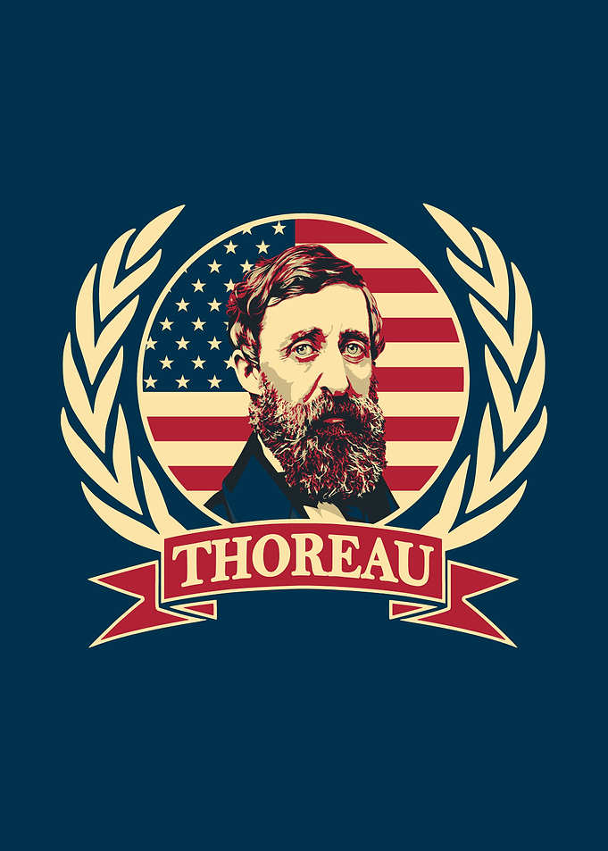 Henry David Thoreau Laurel Wreath Portrait