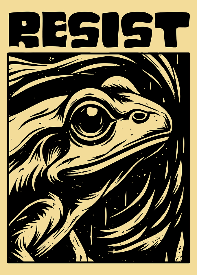 Resist Frog Graphic Poster