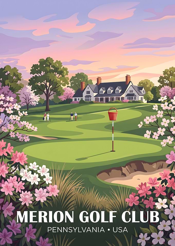 Merion Golf Club Pennsylvania Travel Poster