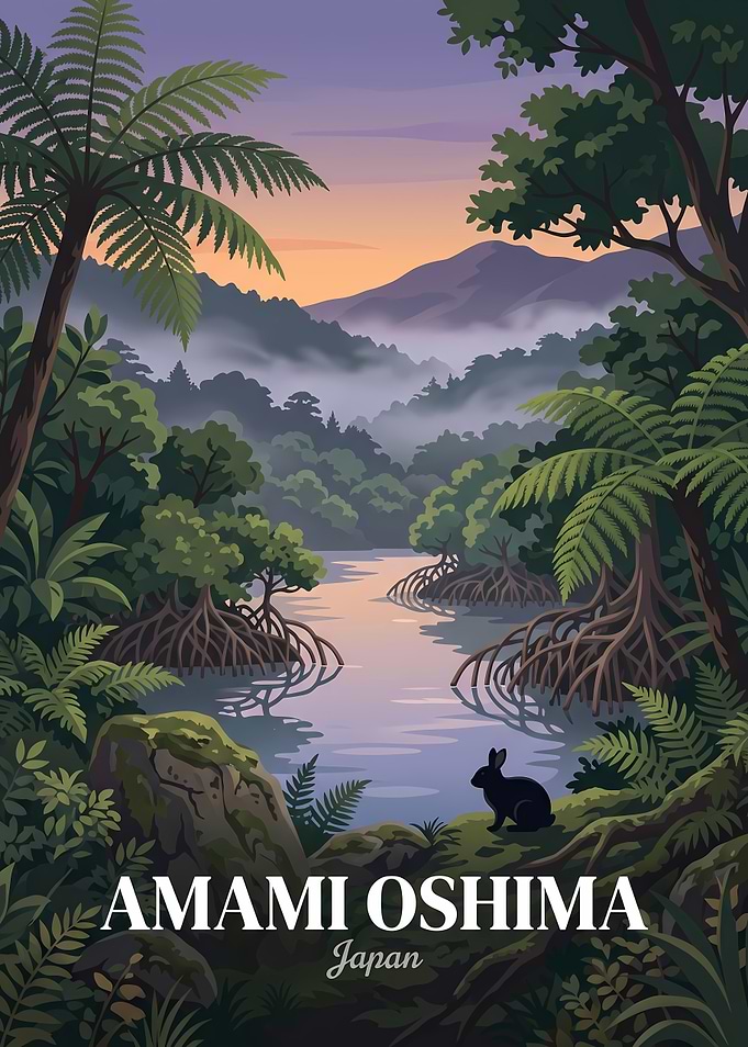 Amami Oshima Japan Travel Poster
