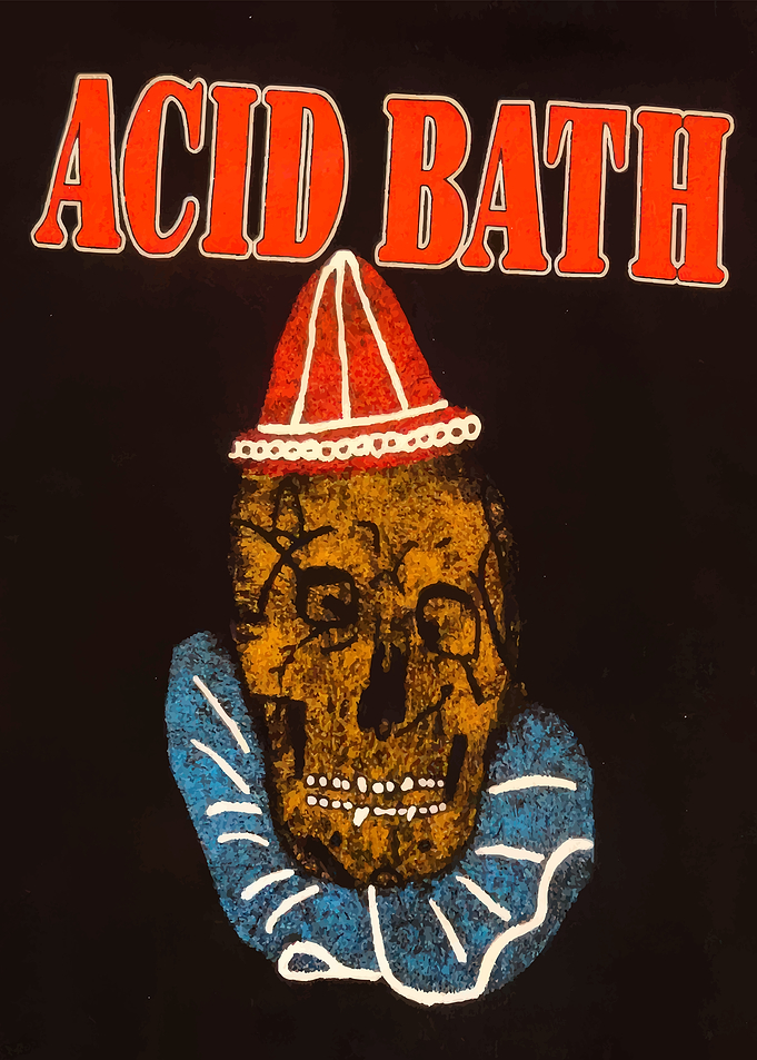 Acid Bath Skull Clown T-Shirt Graphic