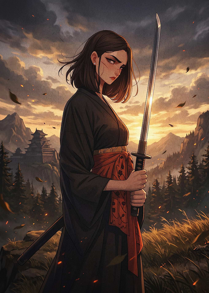 Samurai Girl Sword Anime Poster
