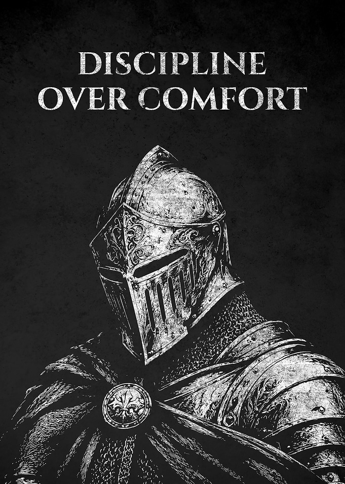 Discipline Over Comfort Knight Poster