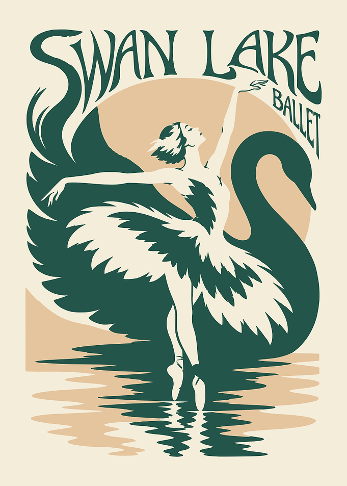 Swan Lake Ballet Vintage Poster