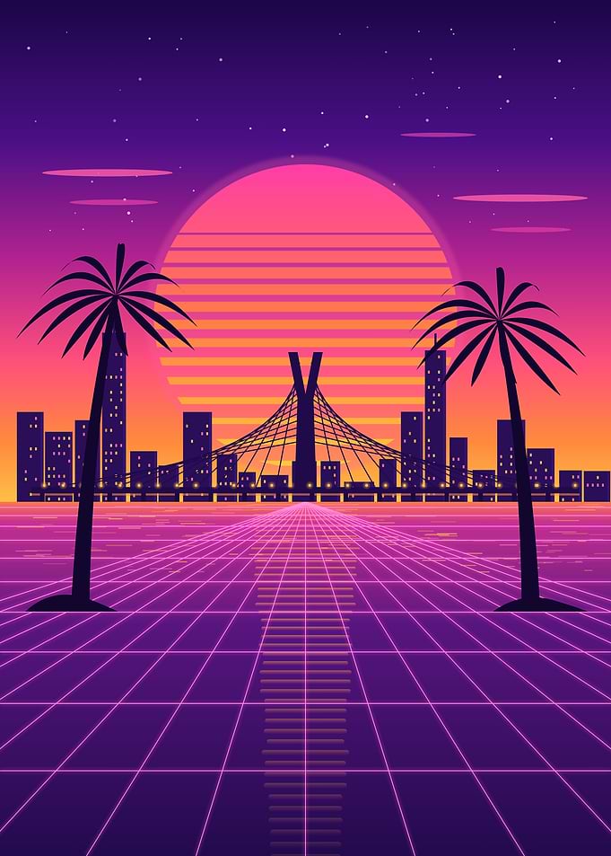 Lagos at Synthwave Sunset