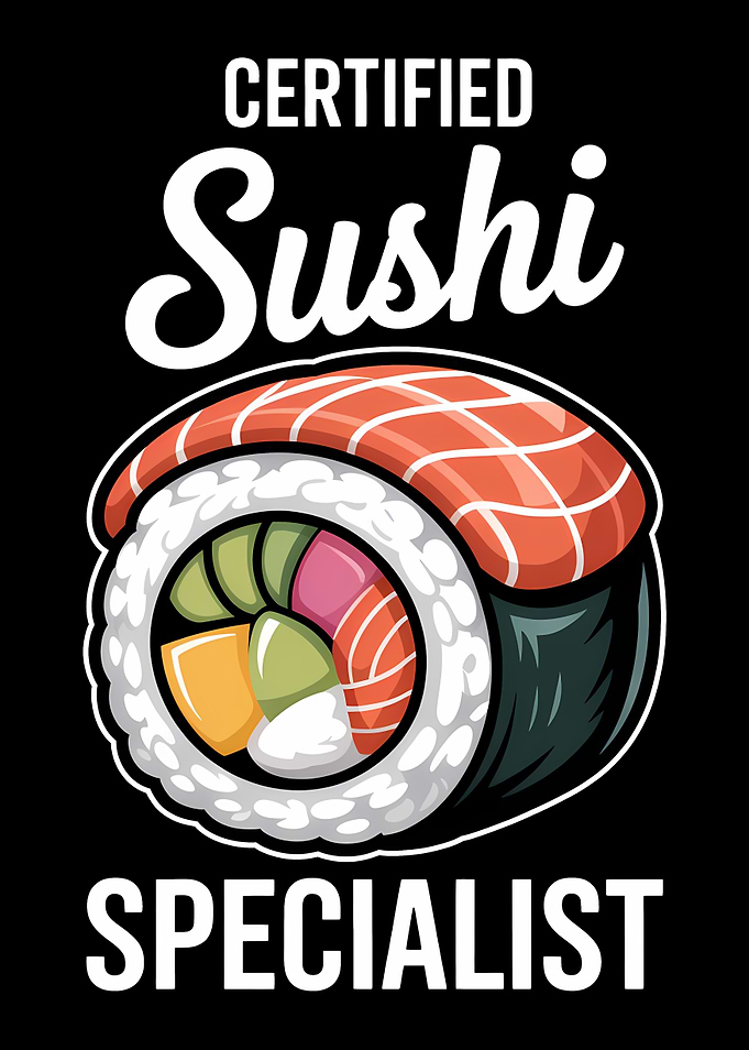 Certified Sushi Specialist Graphic Design