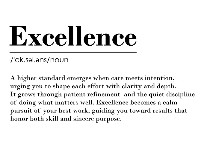 Excellence Definition – Black | Minimalist