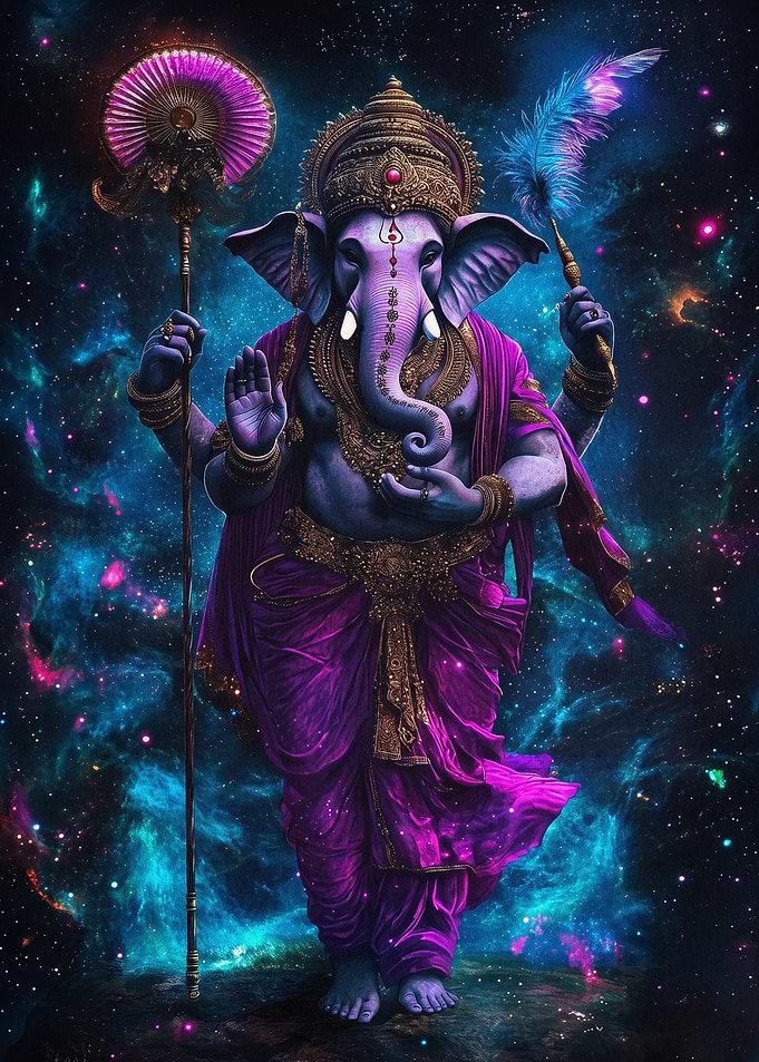 Ganesha Cosmic Deity Space Poster