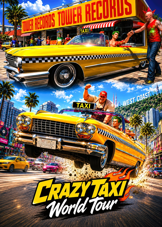 Crazy Taxi World Tour Game Poster
