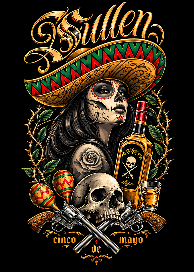 Sullen Cinco de Mayo Sugar Skull Art