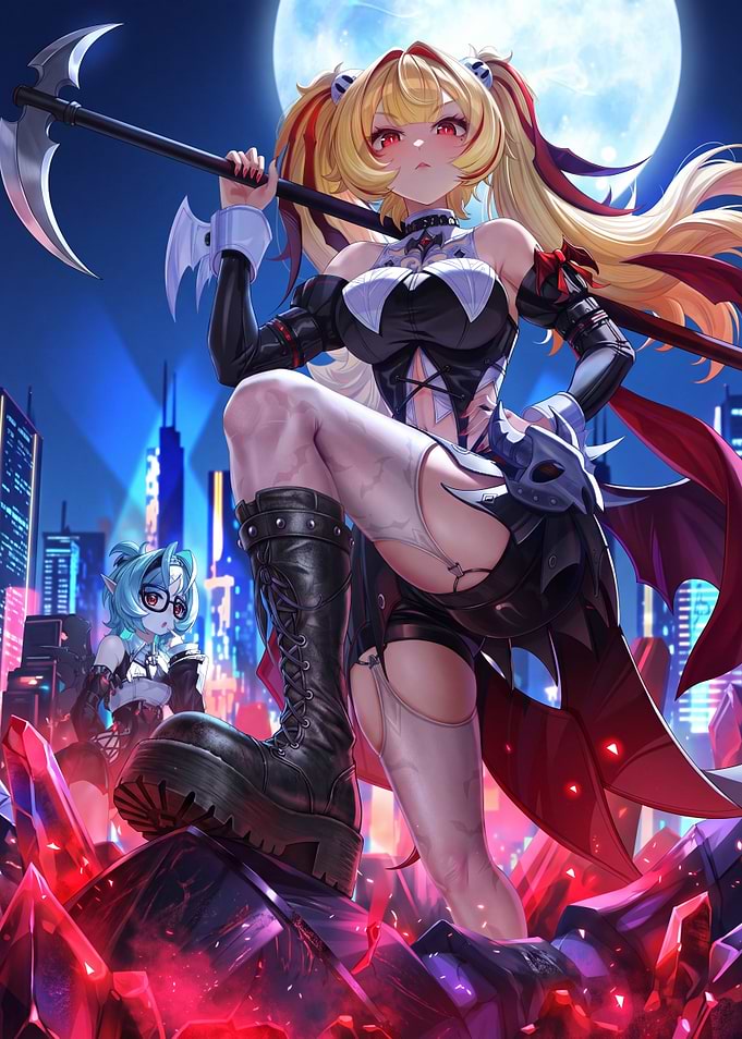 Anime Warrior Girl with Scythe