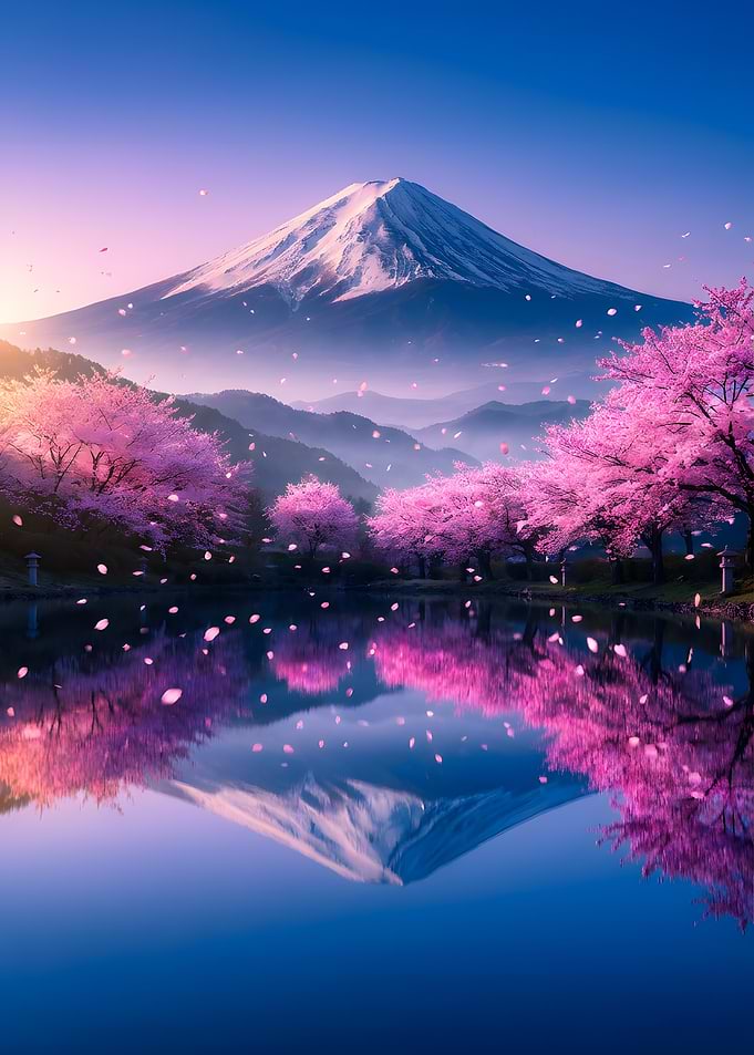 Mount Fuji and Cherry Blossoms