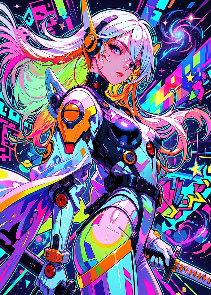 Battle Suit Warrior Girl gaming illustration