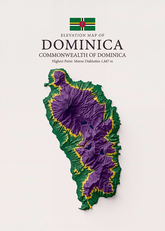 Elevation Map of Dominica
