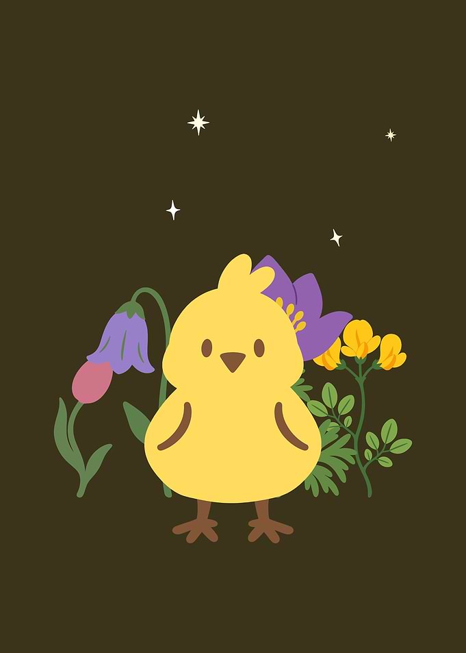 Chick Flowers Kids Bird Gift Idea