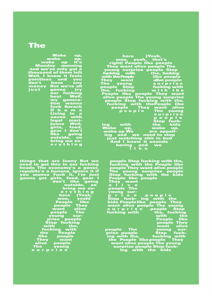 The 1975 Lyrics Typography Poster Matty Healy