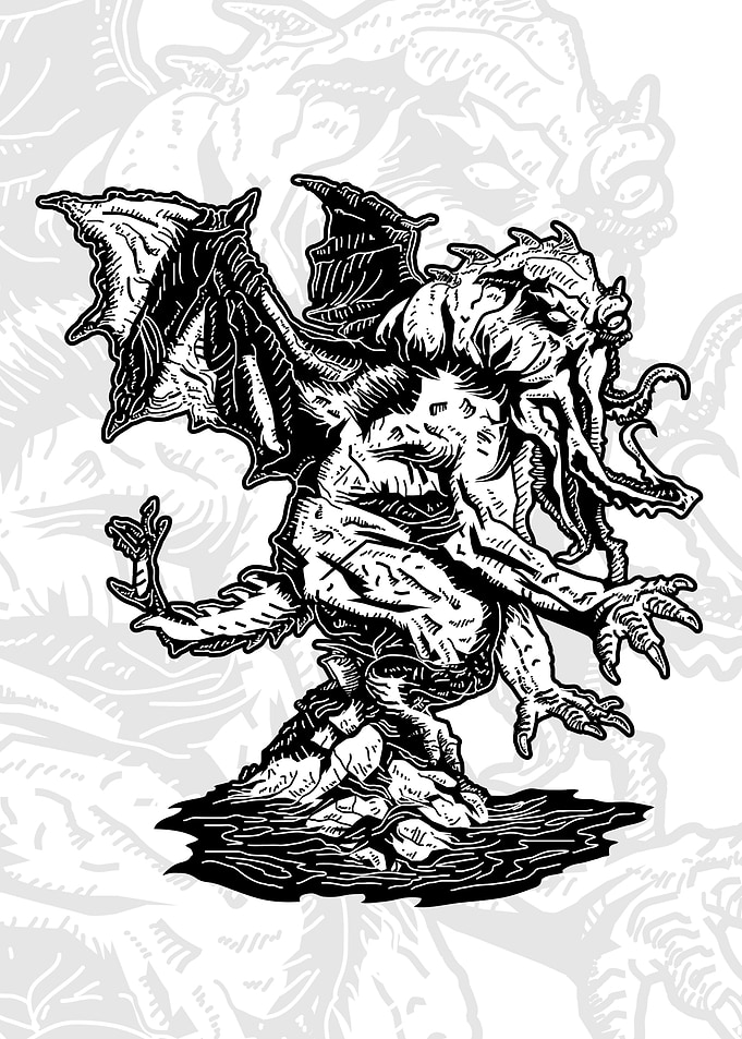 Cthulhu Mythos Ink Illustration