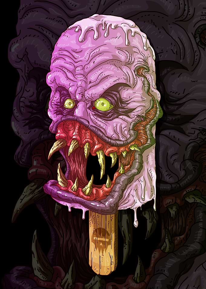 Monster Popsicle Horror Art