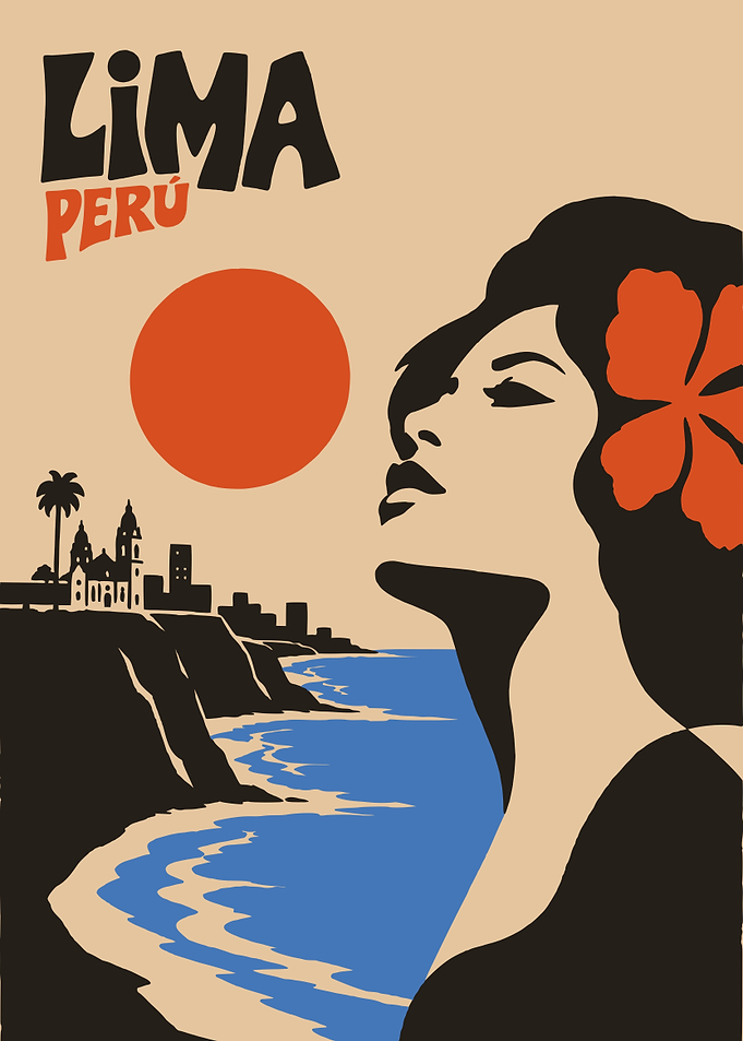 Vintage Travel Poster of Lima Peru