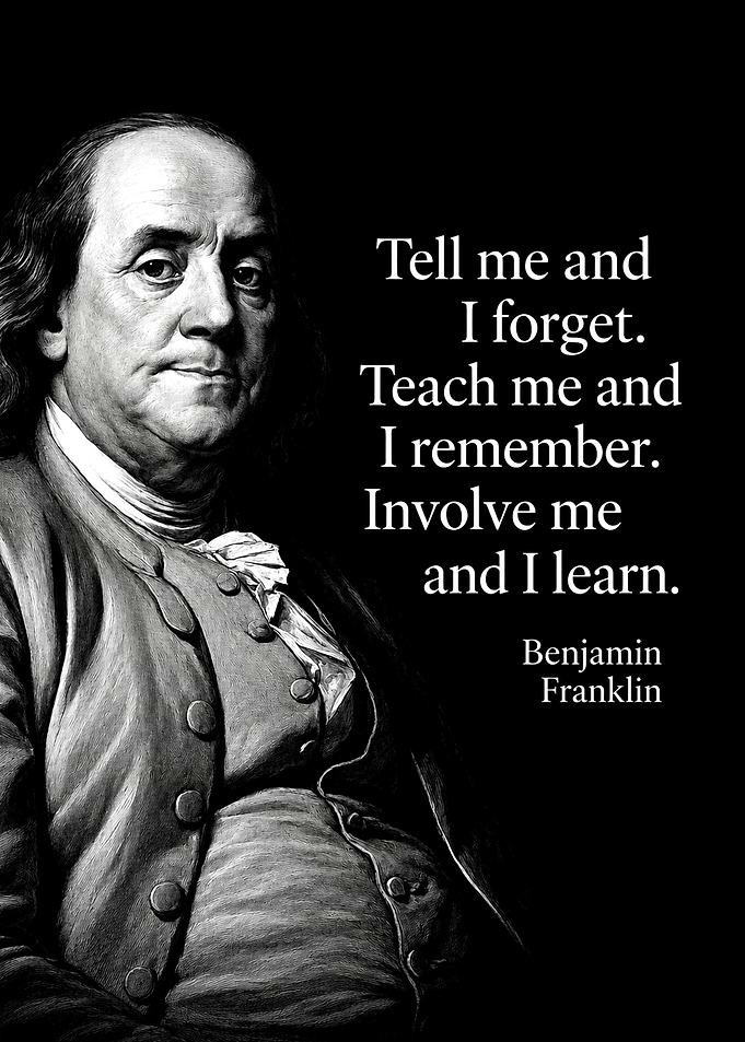 Benjamin Franklin Inspirational Quote Poster