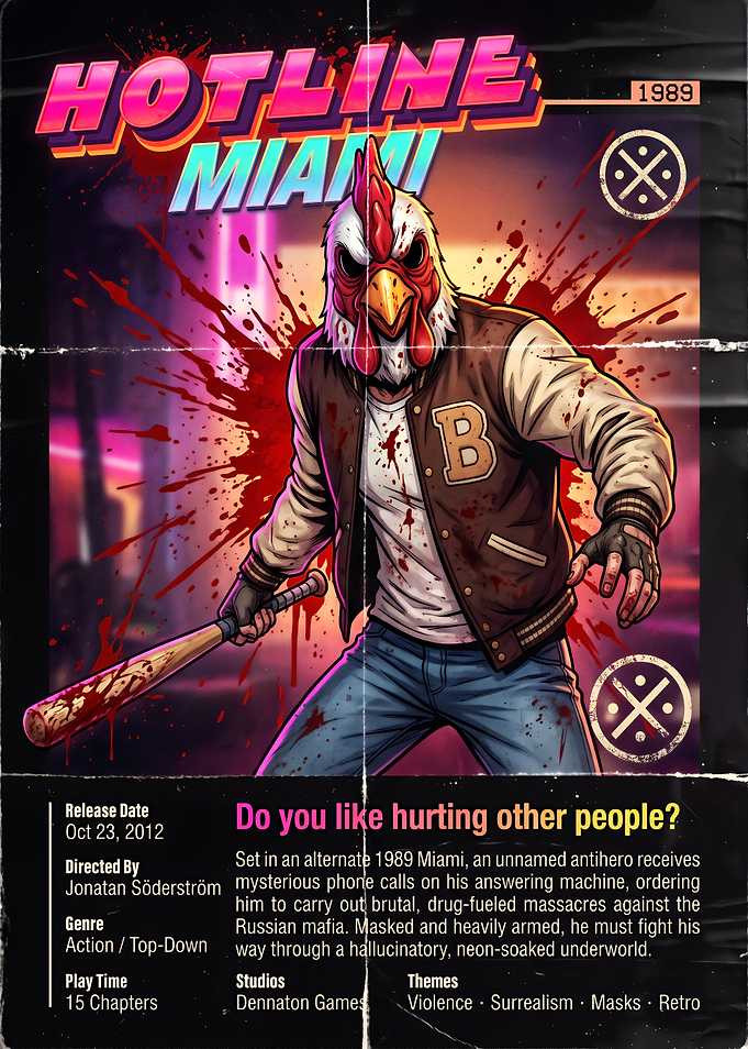 Hotline Miami Retro Game Poster