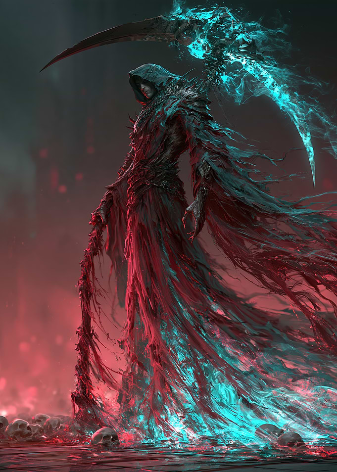 Grim Reaper with Glowing Scythe