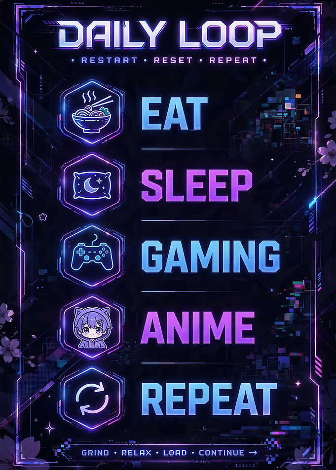 Daily Loop Gaming Anime Poster