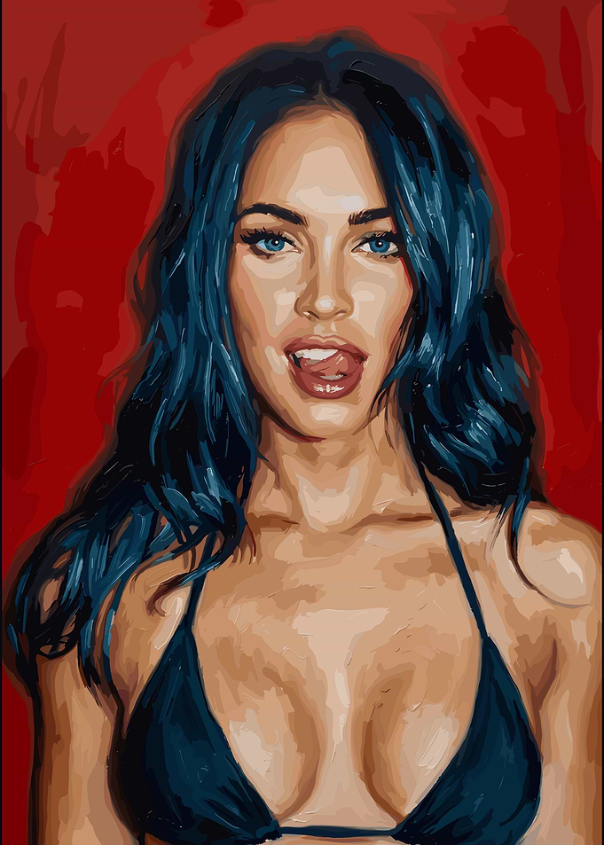 Megan Fox Portrait Digital Painting