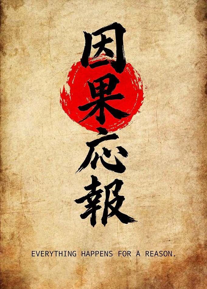 Karma Japanese Calligraphy Wall Art