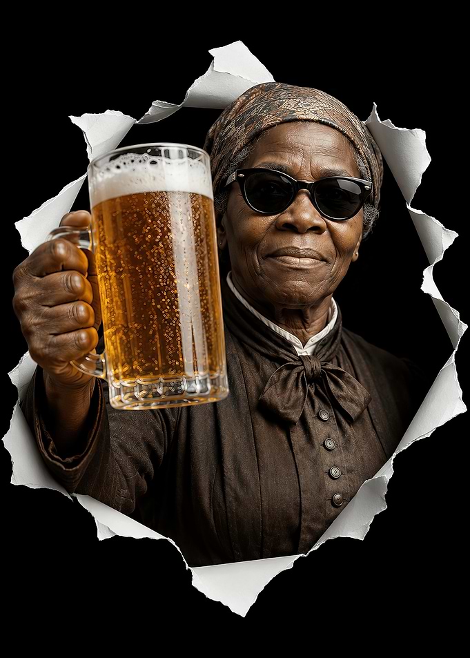 Harriet Tubman Holding a Beer Mug