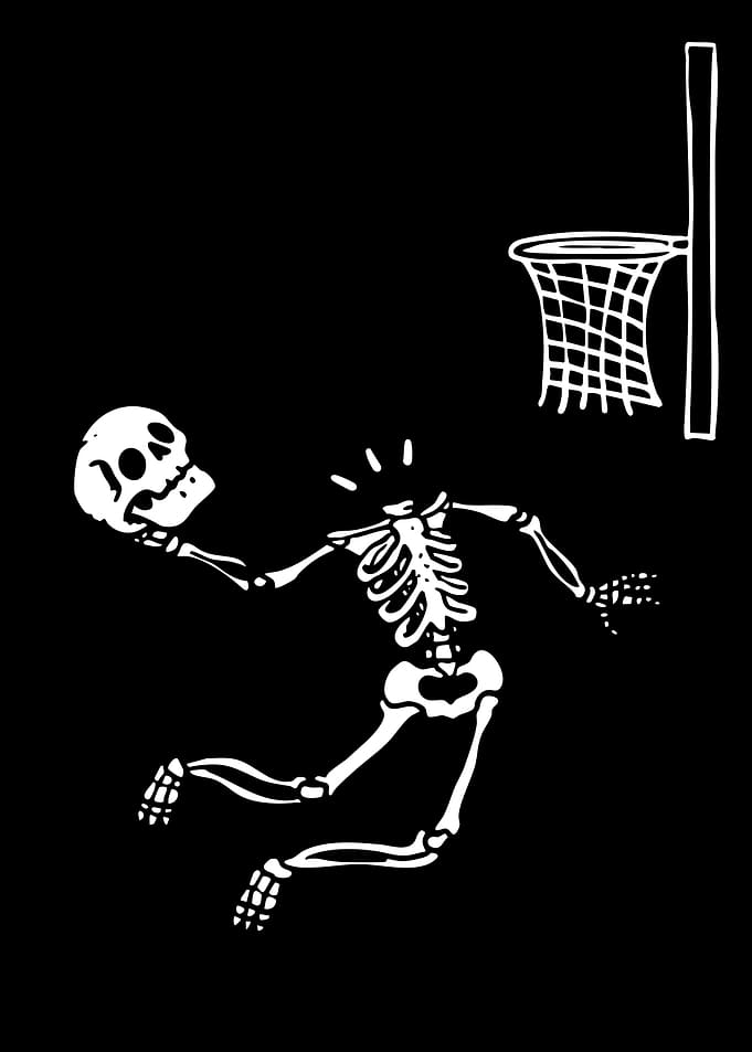 Skeleton Dunking Its Own Head