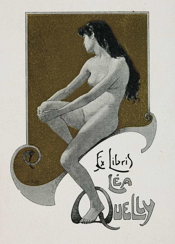 Vintage Ex Libris Lea Quelly Illustration
