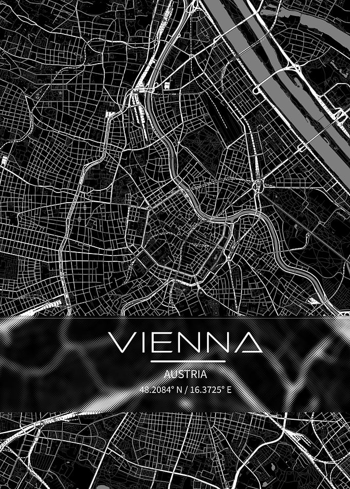 Vienna Austria Minimalist City Map Poster