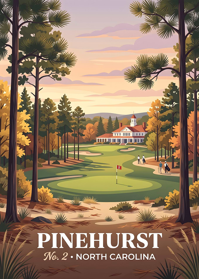 Pinehurst No. 2 Golf Course Poster